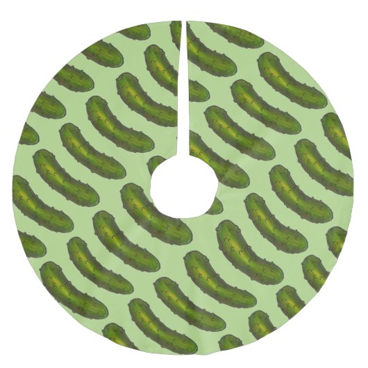 クランチーグリーンコシャーディルピックルグルメキッチン ブラッシュドポリエステルツリースカート (正面)