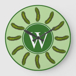 クランチーグリーンコシャーディルピックルグルメキッチン ラージ壁時計