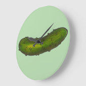 クランチーグリーンコシャーディルピックルグルメデリ ラージ壁時計 (傾斜)