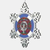 クランドナカイ |ロバートソンクレスト&タータンチェック スノーフレークピューターオーナメント (右)