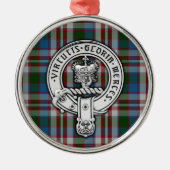 クランドナチャイド(ロバートソン)クレスト&ドレスタータンチェック メタルオーナメント (正面)