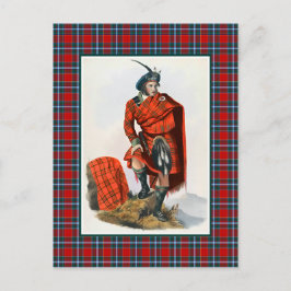 クランドラモンドヴィンテージイラストレーションタータンチェックフレーム ポストカード
