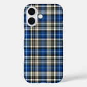 クランネイピアタータンチェックブルー、白黒プレイド Case-Mate iPhoneケース (裏面)