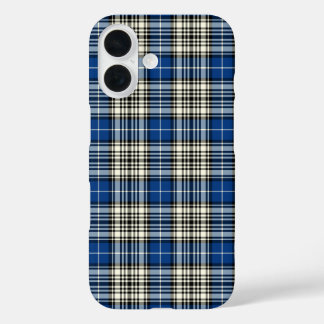 クランネイピアタータンチェックブルー、白黒プレイド iPhone 16ケース
