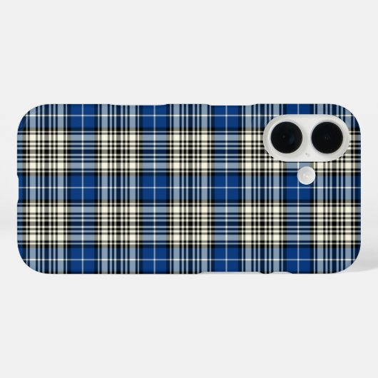 クランネイピアタータンチェックブルー、白黒プレイド Case-Mate iPhoneケース (裏面 (横))