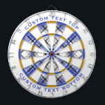 クランハネイタータンチェック ダーツボード<br><div class="desc">クラン伝統的ハネーモダンタータンチェック。シームレスなパターン。外輪カスタムの2つの文字領域。</div>