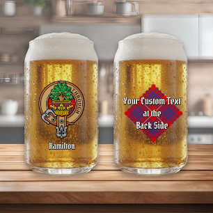 クランハミルトンクレストオーバーレッドタータンチェック ガラス缶