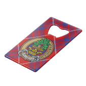 クランハミルトンクレストオーバーレッドタータンチェック クレジットカード栓抜き (正面アングル)