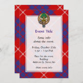 クランハミルトンクレストオーバーレッドタータンチェック 招待状 (正面/裏面)