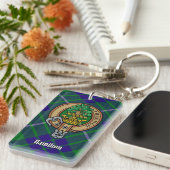 クランハミルトンクレストオーバー狩りタータンチェックキーチェーン キーホルダー (正面右)