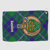 クランハミルトンクレストオーバー狩りタータンチェックゴルフタオル ゴルフタオル (横)