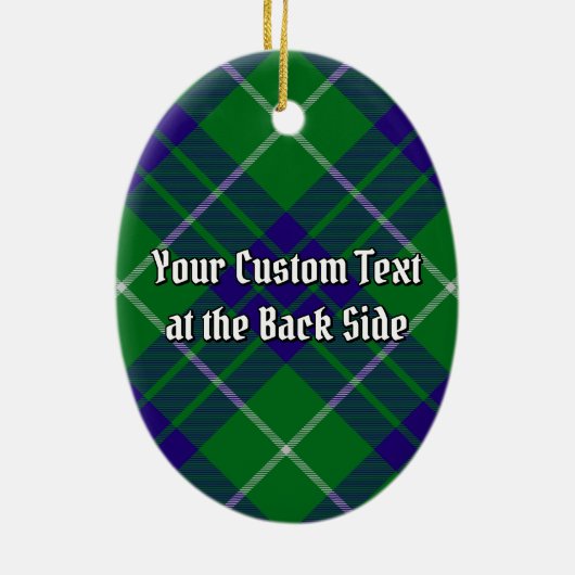 クランハミルトンクレストオーバー狩りタータンチェック セラミックオーナメント (裏面)