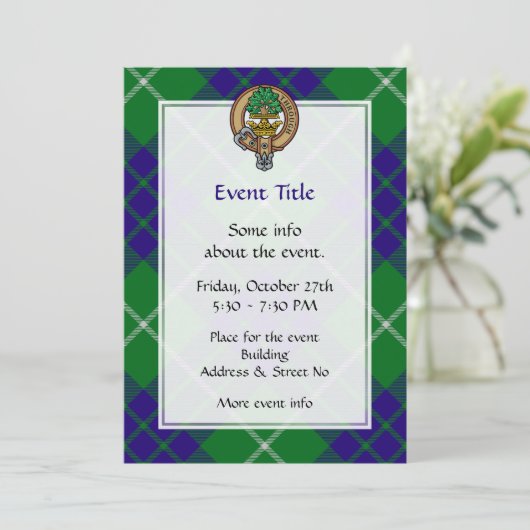 クランハミルトンクレストオーバー狩りタータンチェック 招待状 (スタンド正面)