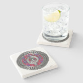 クランハミルトンクレスト&タータンチェックノットストーンコースター ストーンコースター (横)