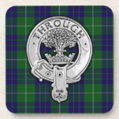 クランハミルトンクレスト&狩りタータンチェック コースター (正面)