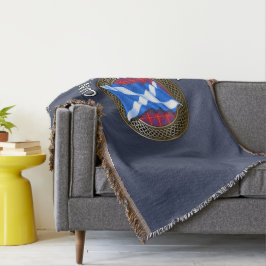 クランハミルトンタータンチェックノット&フラグ スローブランケット