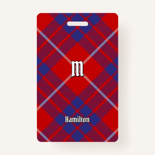 クランハミルトンレッドタータンチェックバッジ バッジ (正面)