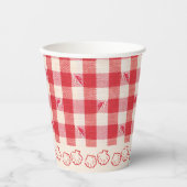 クランバケ・カジュアル・シーフード・クックアウト・ディナー・ギンガム 紙コップ (正面)