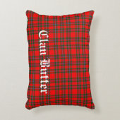 クランバタータータンチェックとカスタム文字 アクセントクッション (正面(垂直))