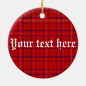 クランバラクレストとタータンチェック パーソナライズされた セラミックオーナメント (裏面)