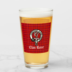 クランバラ紋章とタータンチェック タンブラーグラス