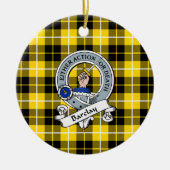 クランバークレイドレスバッモダンジタータンチェックプレイド セラミックオーナメント (正面)