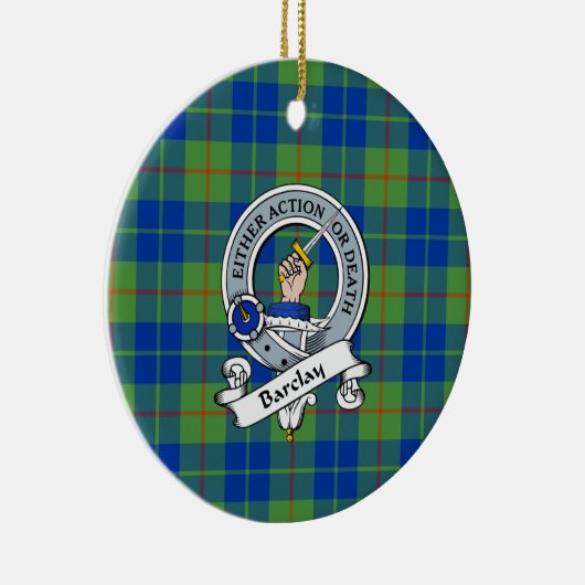 クランバークレイ狩り古代バッジタータンチェックプレイド セラミックオーナメント (右)