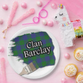 クランバークレスコットランドタータンチェックブ絵を描ラシ ペーパープレート (パーティー)