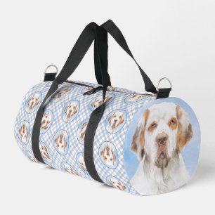 クランバースパニエルの絵画 かわいい オリジナル ペット 犬 アート ダッフルバッグ