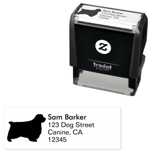 クランバースパニエル犬シルエット差出人住所 セルフインキングスタンプ (インサイチュ)