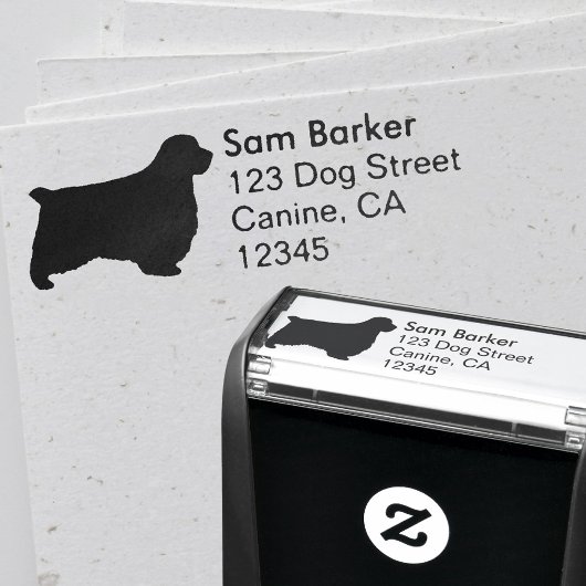 クランバースパニエル犬シルエット差出人住所 セルフインキングスタンプ