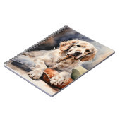 クランバースパニエル犬ラウンジオンピローズインクポートレート ノートブック (左側)