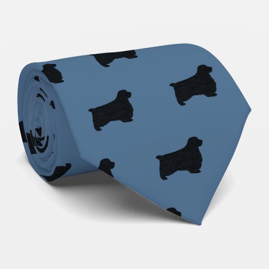 クランバースパニエル犬犬はシルエットのパターンを生成 ネクタイ (ロール)