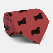 クランバースパニエル犬犬はシルエットのパターンを生成 ネクタイ (ロール)