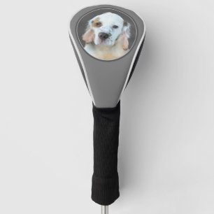クランバースパニエル犬絵画ズキュートオリジナルドッグアート ゴルフヘッドカバー