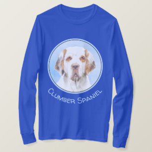 クランバースパニエル犬絵画ズキュートオリジナルドッグアート Tシャツ