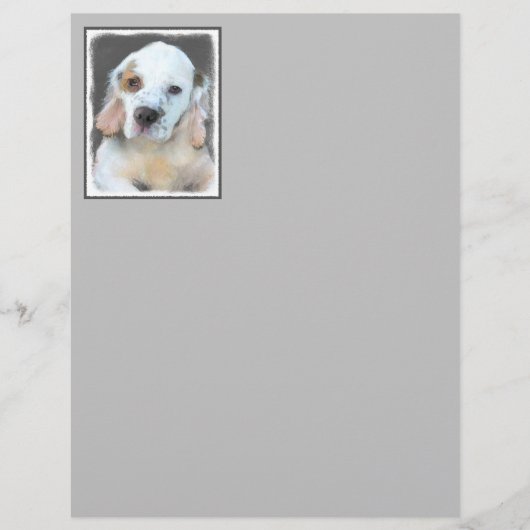 クランバースパニエル犬絵画ズ – かわいいオリジナルドッグアート (正面)