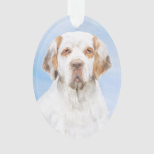クランバースパニエル犬絵画ズ – かわいいオリジナルドッグアート オーナメント
