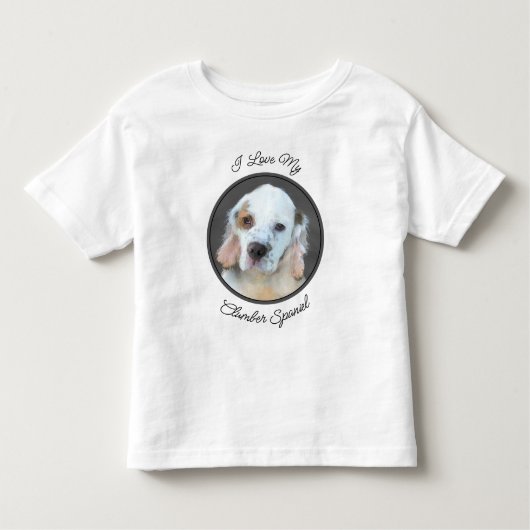 クランバースパニエル犬絵画ズ – かわいいオリジナルドッグアート トドラーTシャツ (正面)