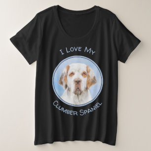 クランバースパニエル犬絵画ズ – かわいいオリジナルドッグアート プラスサイズTシャツ