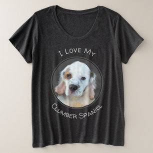 クランバースパニエル犬絵画ズ – かわいいオリジナルドッグアート プラスサイズTシャツ
