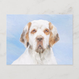 クランバースパニエル犬絵画ズ – かわいいオリジナルドッグアート ポストカード