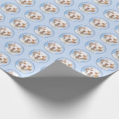 クランバースパニエル犬絵画ズ – かわいいオリジナルドッグアート ラッピングペーパー (角)