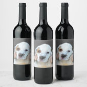 クランバースパニエル犬絵画ズ – かわいいオリジナルドッグアート ワインラベル (ボトル)