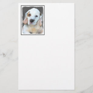 クランバースパニエル犬絵画ズ – かわいいオリジナルドッグアート 便箋