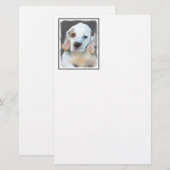 クランバースパニエル犬絵画ズ – かわいいオリジナルドッグアート 便箋 (正面/裏面)