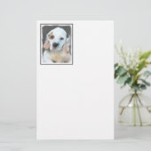 クランバースパニエル犬絵画ズ – かわいいオリジナルドッグアート 便箋 (スタンド正面)