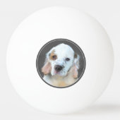 クランバースパニエル犬絵画ズ – かわいいオリジナルドッグアート 卓球ボール (裏面)