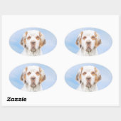 クランバースパニエル犬絵画ズ – かわいいオリジナルドッグアート 楕円形シール (シート)