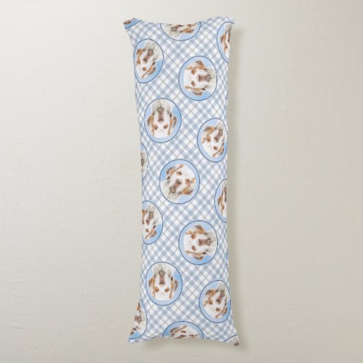 クランバー絵を描スパニエル犬の可愛いオリジナルペットドッグアート ボディピロー (正面縦)